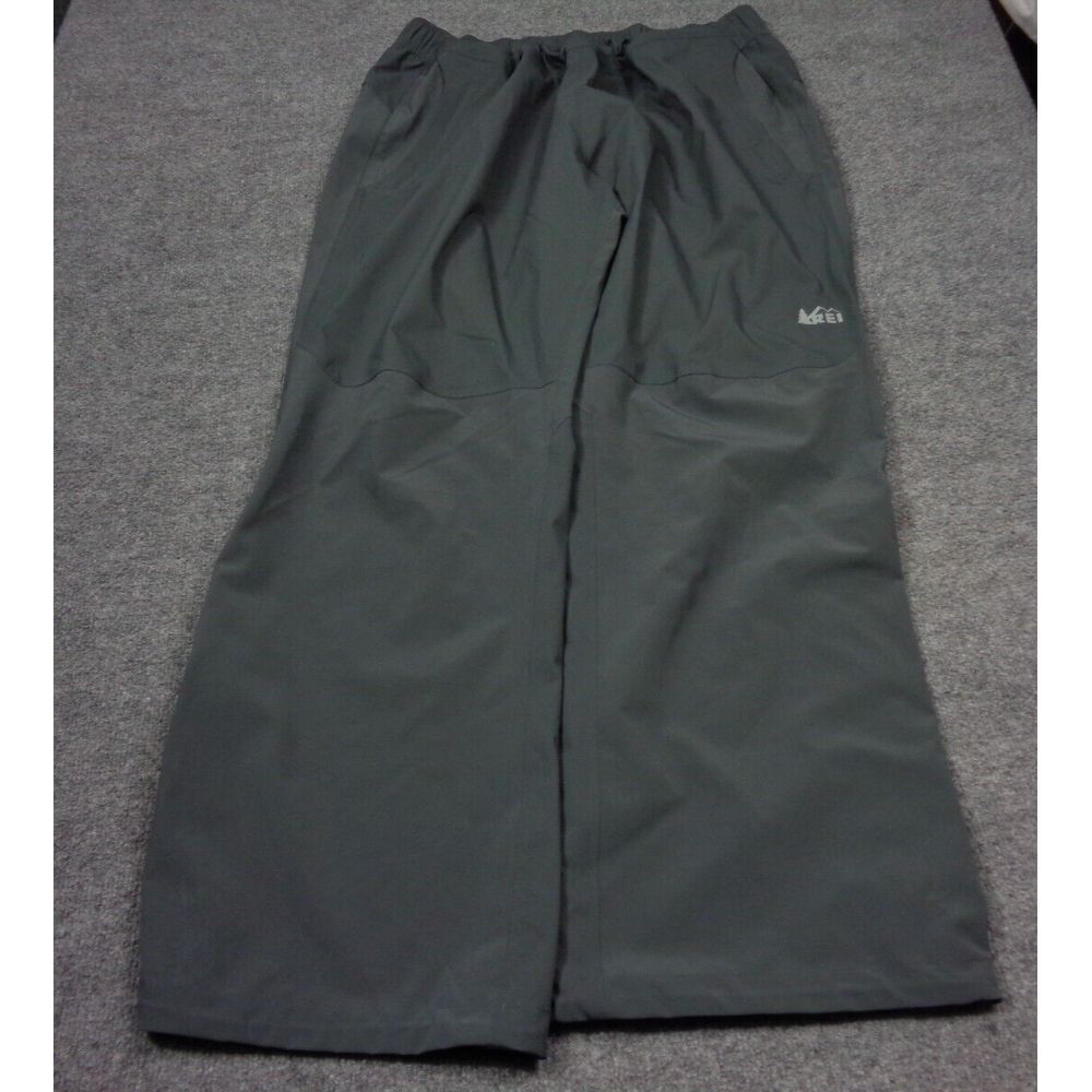 REI Rain Pants Mens XXL 32L Gray E1 Elements Side Zips Nylon Pullover Waterproof